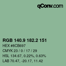 カラーコード: RGB 140.9 182.2 151 | qconv.com