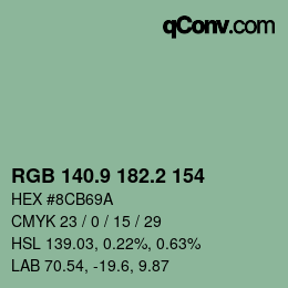 Color code: RGB 140.9 182.2 154 | qconv.com