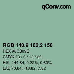 カラーコード: RGB 140.9 182.2 158 | qconv.com