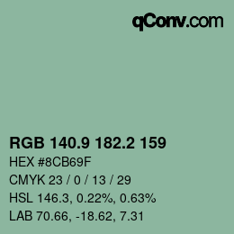 Color code: RGB 140.9 182.2 159 | qconv.com