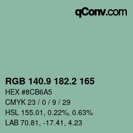 Color code: RGB 140.9 182.2 165 | qconv.com