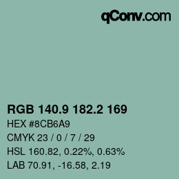 Color code: RGB 140.9 182.2 169 | qconv.com