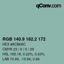 Color code: RGB 140.9 182.2 172 | qconv.com