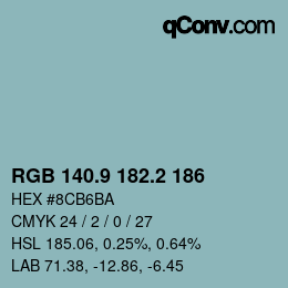 Color code: RGB 140.9 182.2 186 | qconv.com