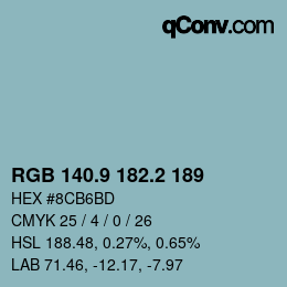 Color code: RGB 140.9 182.2 189 | qconv.com