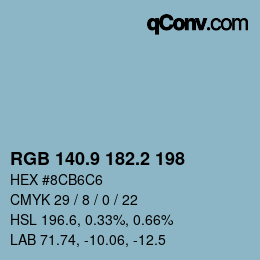 Color code: RGB 140.9 182.2 198 | qconv.com