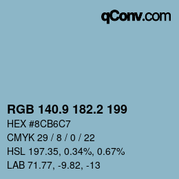 Color code: RGB 140.9 182.2 199 | qconv.com