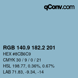 Color code: RGB 140.9 182.2 201 | qconv.com