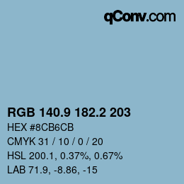 Color code: RGB 140.9 182.2 203 | qconv.com