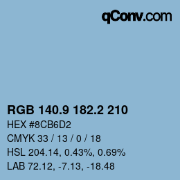 カラーコード: RGB 140.9 182.2 210 | qconv.com