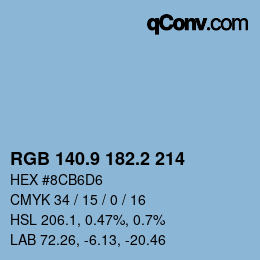 Color code: RGB 140.9 182.2 214 | qconv.com