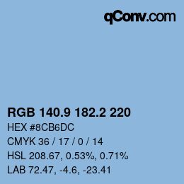 Color code: RGB 140.9 182.2 220 | qconv.com