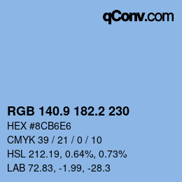 Color code: RGB 140.9 182.2 230 | qconv.com