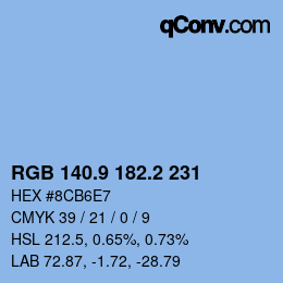 Color code: RGB 140.9 182.2 231 | qconv.com