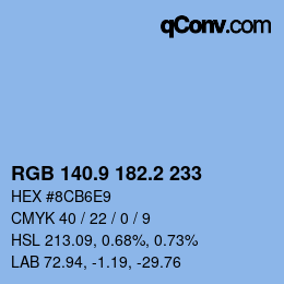 Color code: RGB 140.9 182.2 233 | qconv.com