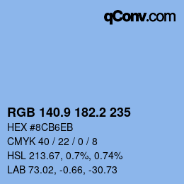 Color code: RGB 140.9 182.2 235 | qconv.com