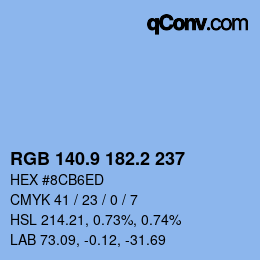 Color code: RGB 140.9 182.2 237 | qconv.com