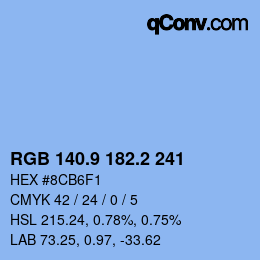 Farbcode: RGB 140.9 182.2 241 | qconv.com