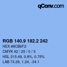 Color code: RGB 140.9 182.2 242 | qconv.com