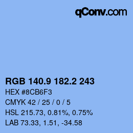 Color code: RGB 140.9 182.2 243 | qconv.com