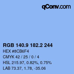 カラーコード: RGB 140.9 182.2 244 | qconv.com