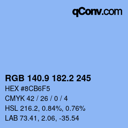 Color code: RGB 140.9 182.2 245 | qconv.com
