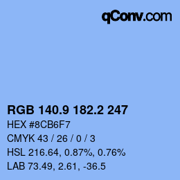 Color code: RGB 140.9 182.2 247 | qconv.com