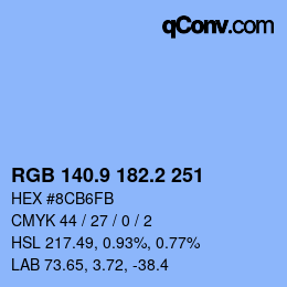 Color code: RGB 140.9 182.2 251 | qconv.com