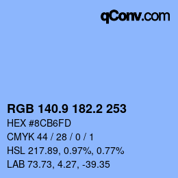 カラーコード: RGB 140.9 182.2 253 | qconv.com