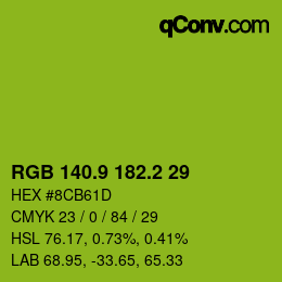 カラーコード: RGB 140.9 182.2 29 | qconv.com