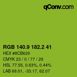 カラーコード: RGB 140.9 182.2 41 | qconv.com