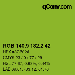 カラーコード: RGB 140.9 182.2 42 | qconv.com