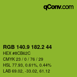 カラーコード: RGB 140.9 182.2 44 | qconv.com