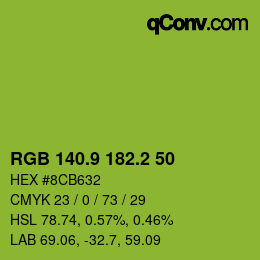 カラーコード: RGB 140.9 182.2 50 | qconv.com