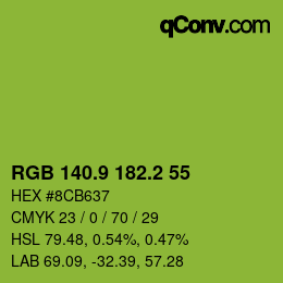 カラーコード: RGB 140.9 182.2 55 | qconv.com