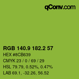 カラーコード: RGB 140.9 182.2 57 | qconv.com
