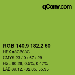 カラーコード: RGB 140.9 182.2 60 | qconv.com