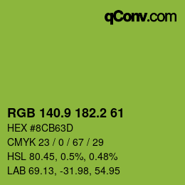 カラーコード: RGB 140.9 182.2 61 | qconv.com