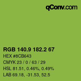 カラーコード: RGB 140.9 182.2 67 | qconv.com