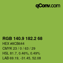 カラーコード: RGB 140.9 182.2 68 | qconv.com