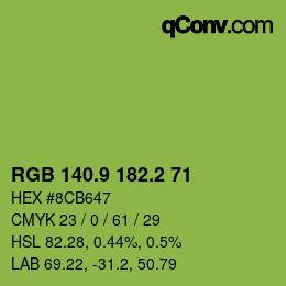 カラーコード: RGB 140.9 182.2 71 | qconv.com