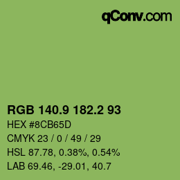 カラーコード: RGB 140.9 182.2 93 | qconv.com