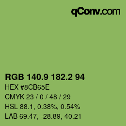 カラーコード: RGB 140.9 182.2 94 | qconv.com