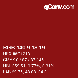 カラーコード: RGB 140.9 18 19 | qconv.com
