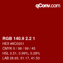 カラーコード: RGB 140.9 2.2 1 | qconv.com