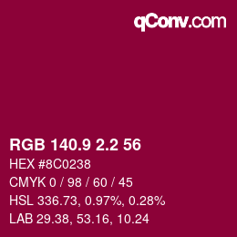 カラーコード: RGB 140.9 2.2 56 | qconv.com