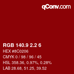カラーコード: RGB 140.9 2.2 6 | qconv.com