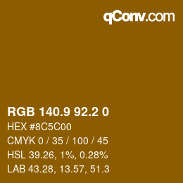 Farbcode: RGB 140.9 92.2 0 | qconv.com