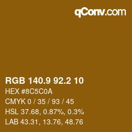 Color code: RGB 140.9 92.2 10 | qconv.com