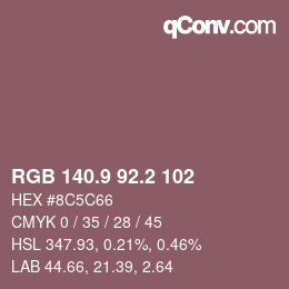 Farbcode: RGB 140.9 92.2 102 | qconv.com